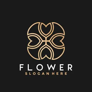 Gold Flower logo Design vector illustration イラスト素材