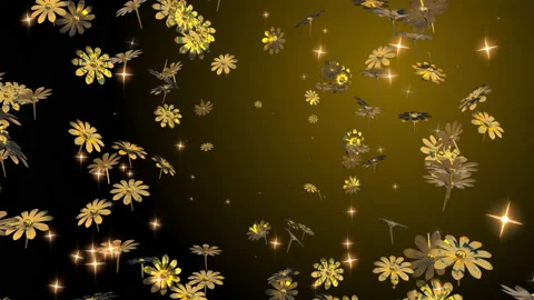 Gold flower particle loop animation Video stock 167987825