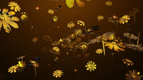 Gold flower particle loop animation Video stock 167987845
