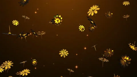Gold flower particle loop animation Video stock 167987863