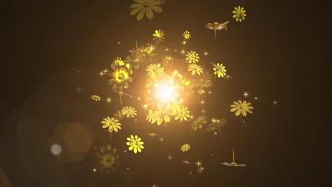 Gold flower particle loop animation Video stock 167988558