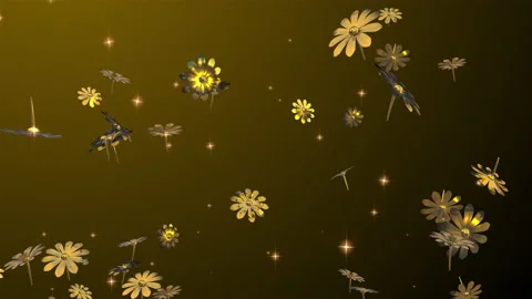 Gold flower particle loop animation Video stock 167988642