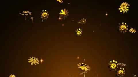 Gold flower particle loop animation Stock Footage 167988654