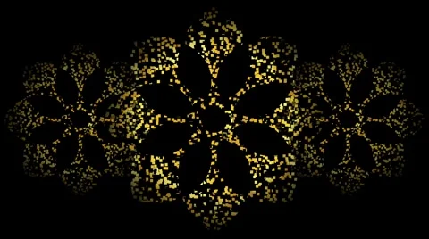 Gold flower pixels Stock Footage 302876259