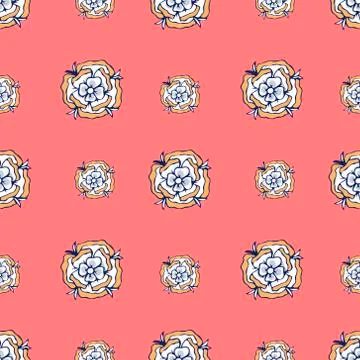 Gold flowers pattern. style on red coral background. Spring collection for fa イラスト素材