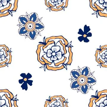 Gold flowers pattern. style on white background. Spring collection for fashio Illustrazione stock
