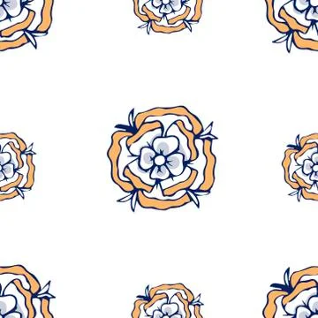 Gold flowers pattern.  style on white background. Spring collection for fashi Foto stock
