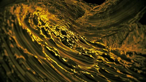 Gold Fluid Abstract Looping Topographical Texture Background Loop Stock Footage 137195212