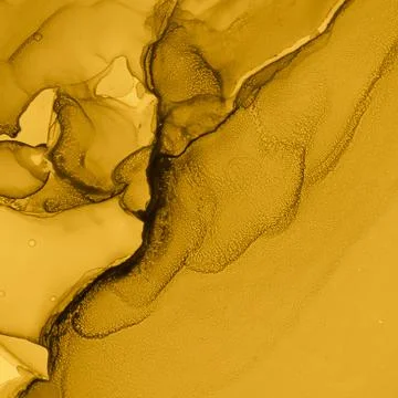 Gold Fluid Art. Marble Liquid Wallpaper. Alcohol Illustrazione stock