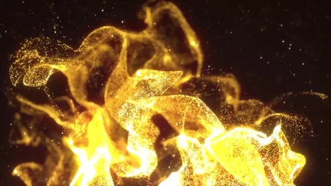 Gold Fluid Particles Smoke - Loop - Copy Space Stock Footage 311533994