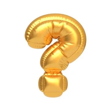 Gold Foil Balloon Question Mark Symbol Illustrazione stock