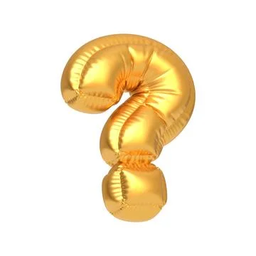 Gold Foil Balloon Question Mark Symbol Stock Illustration