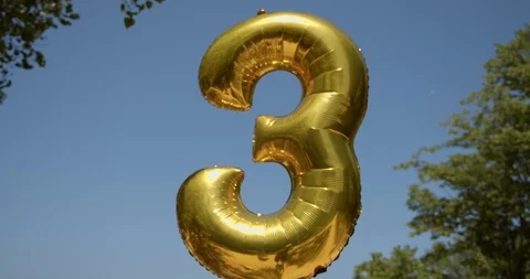 Number Three Balloon Stock Footage ~ Royalty Free Stock Videos | Pond5