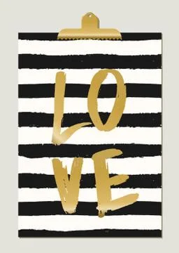 Gold Foil Text and Stripes Design Stock Illustration