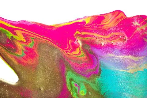 Gold foil texture. Abstract fluorescent ink background. Stock Illustration