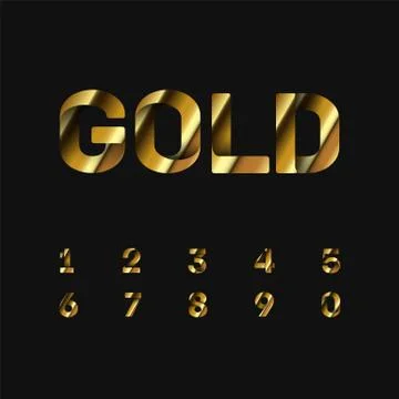 Gold folded fontset, vector illustration Stock Illustration