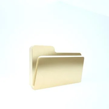 Gold Folder icon isolated on white background. 3d illustration 3D render Stock Illustration