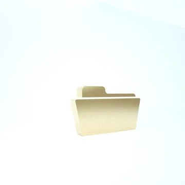 Gold Folder icon isolated on white background. 3d illustration 3D render Stock Illustration