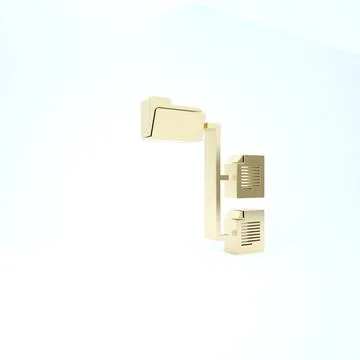 Gold Folder tree icon isolated on white background. Computer network file fol Stock Illustration
