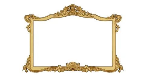 Gold Frame - 3D Rendering Stock Illustration