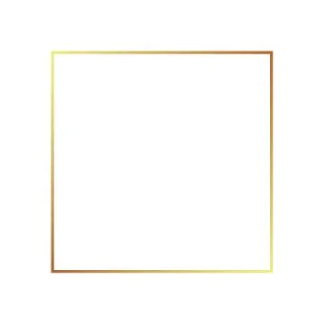 Gold frame border golden vector thin boarder square element Stock Illustration
