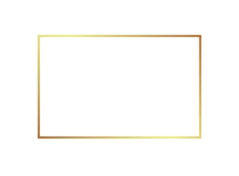 Gold frame border golden vector thin boarder square element Stock Illustration