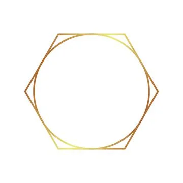 Gold frame border golden vector thin boarder element Stock Illustration