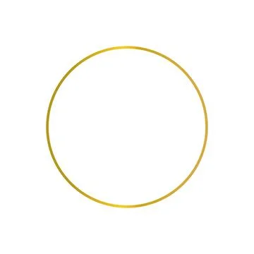 Gold frame border golden vector thin boarder round circle element Stock Illustration