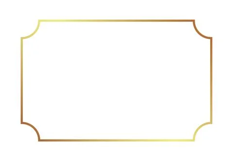 Gold frame border golden vector thin boarder square element Stock Illustration