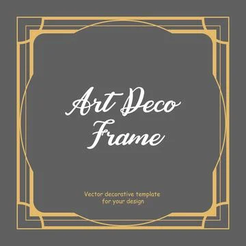 Gold frame, border or edging on grey background. Vintage luxury design element Stock Illustration