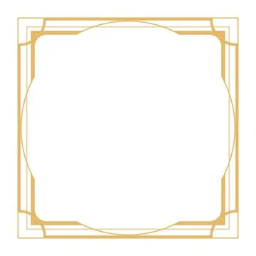 Gold frame, border or edging on grey background. Vintage luxury design elemen Stock Illustration