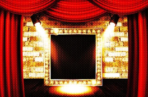 Gold frame in cinematic style Stock Illustration