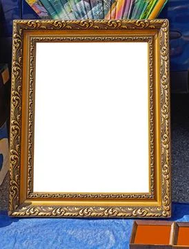 Gold frame copy space Stock Photos