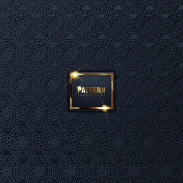 Gold frame on dark geometric pattern background Stock Illustration