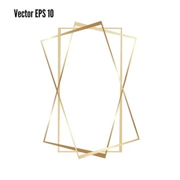 Gold frame. Design for header, logo and advertising banner. ENP vector 10. Stock Illustration