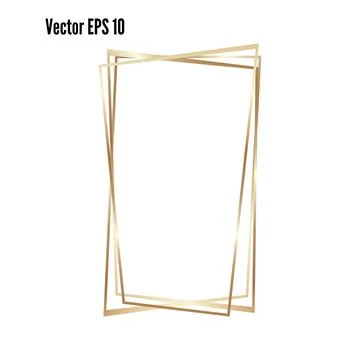 Gold frame. Design for header, logo and advertising banner. ENP vector 10. Stock Illustration