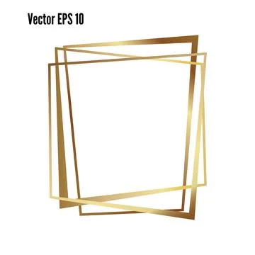 Gold frame. Design for header, logo and advertising banner. ENP vector 10. Stock Illustration