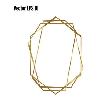 Gold frame. Design for header, logo and advertising banner. ENP vector 10. Stock Illustration