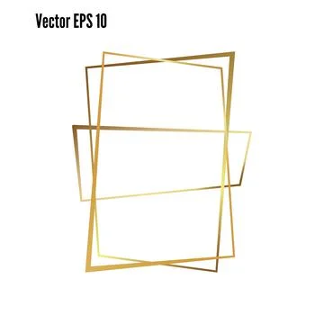 Gold frame. Design for header, logo and advertising banner. ENP vector 10. Stock Illustration