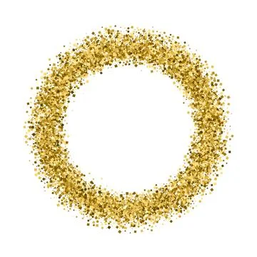 Gold frame glitter texture isolated on white. Stock Illustration