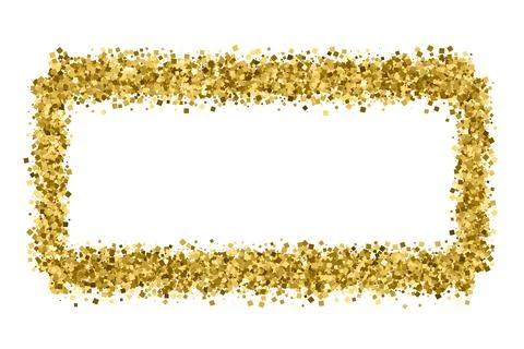 Gold frame glitter texture isolated on white. Stock Illustration