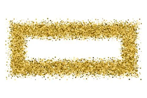 Gold frame glitter texture isolated on white. イラスト素材