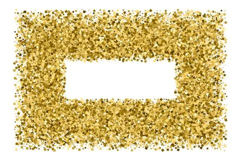 Gold frame glitter texture isolated on white. イラスト素材
