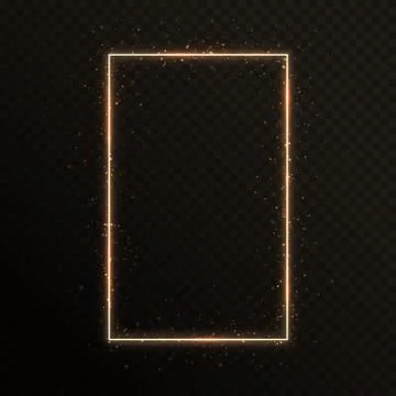 Gold frame with gold particles Stock Illustration