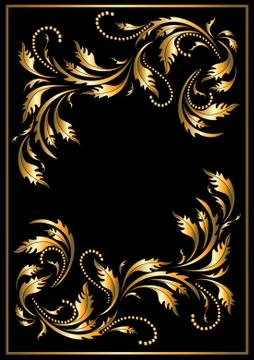 Gold  frame in the Gothic style Stock Illustration
