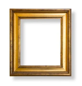 Gold frame isolatd Stock Photos