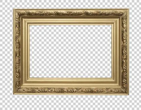 Gold frame. Isolated Stock Photos