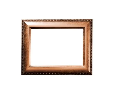 Gold frame isolated on white background Stockfoto's