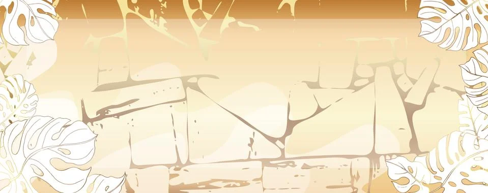 Gold frame. Kintsugi on a gradient background. Gold texture. Broken stone eff Stock Illustration