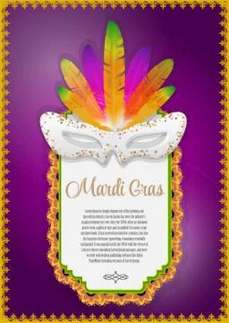 Gold frame Mardi Gras background EPS 10 vector stock illustration Stock-Illustration